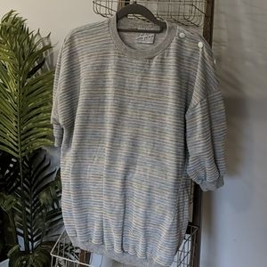 VINTAGE 80s Short Sleeve Sweater L